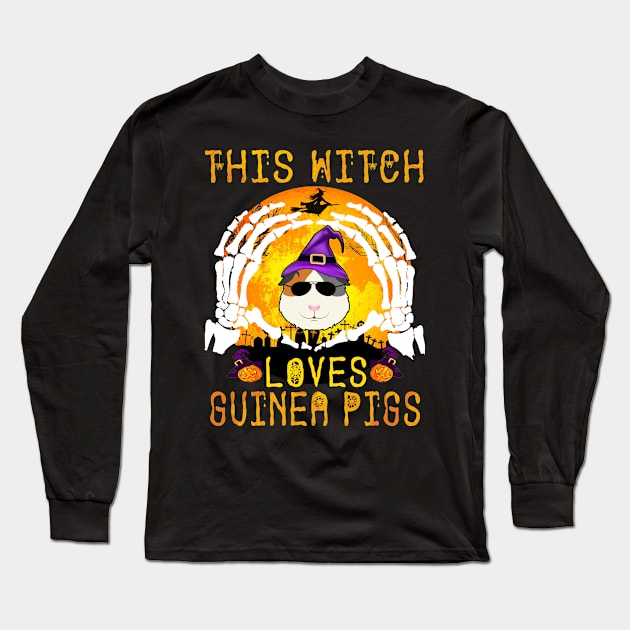 This Witch Loves Guinea Pigs Halloween (140) Long Sleeve T-Shirt by Berniesx